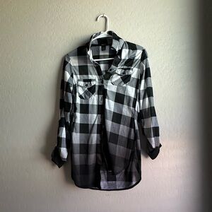 Black and White Checkered Men's Shirt